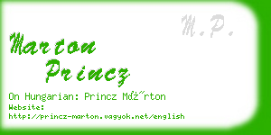 marton princz business card